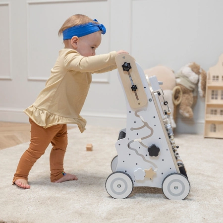 KiddyMoon Chodzik WK-001 Zabawka edukacyjna, czarno-biały