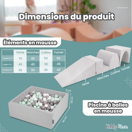 KiddyMoon Piankowy plac zabaw PPZ-244 Zabawka plac zabaw, jasnoszary