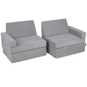 KiddyMoon Kanapa KKM-1400 Mebel piankowy, ciemnoszary