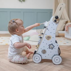 KiddyMoon Chodzik WK-001 Zabawka edukacyjna, czarno-biały