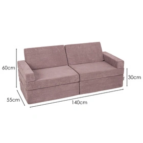 KiddyMoon Kanapa KKM-1400 Mebel piankowy, fioletowy