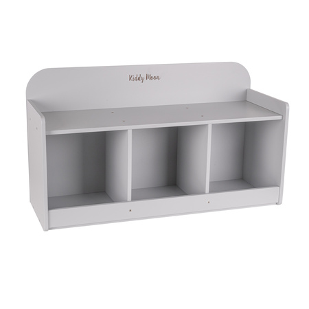 KiddyMoon Ławka z półkami BN-001 Mebel z półkami, szary
