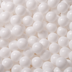 KiddyMoon Plastikowe piłeczki 6cm Zabawka zestaw kulek, biały