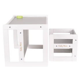 KiddyMoon Stolik + krzesło TC-002 Mebel zestaw mebelków, white/grey