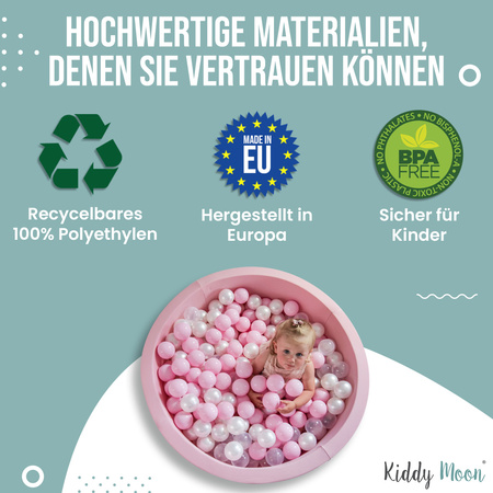 KiddyMoon Plastikowe piłeczki 7cm Zabawka zestaw kulek, srebrny