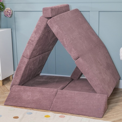 KiddyMoon MATERAC z poduszką KMMP-1650 Mebel piankowy, fioletowy