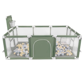  Boisko BO-100X z piłeczkami 6cm Zabawka kojec, zielony: ciemny turkus-pastelowy niebieski-pastelowy żółty-biały