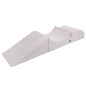 KiddyMoon Piankowy plac zabaw PPZP-KW30D-114 z piłeczkami Zabawka plac zabaw, jasnoszary: biały-szary-pudrowy róż