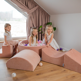 KiddyMoon Piankowy plac zabaw VELVET PPZV-241 Zabawka plac zabaw, róż pustyni