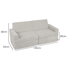 KiddyMoon Kanapa KKM-1400 Mebel piankowy, jasnoszary