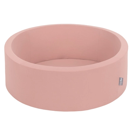 KiddyMoon Suchy basen okrągły z piłeczkami 7cm Zabawka basen piankowy, cynamonowy: pastelowy beż-łososiowy-biały