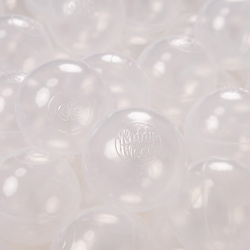 KiddyMoon Plastikowe piłeczki 6cm Zabawka zestaw kulek, transparent