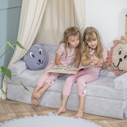 KiddyMoon KANAPA z poduszkami KKMP-1400 Mebel piankowy, jasnoszary