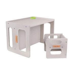 KiddyMoon Stolik + krzesło TC-001 Mebel zestaw mebelków, MDF grey