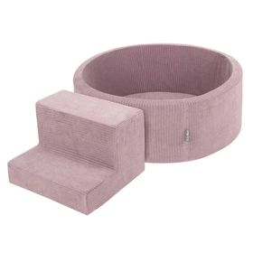 KiddyMoon Piankowy plac zabaw STRIPES PPZP-OK30VS-122 z piłeczkami Zabawka plac zabaw, fioletowy: pastelowy beż-biały-perła