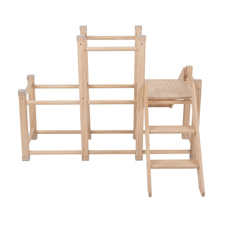 KiddyMoon Drewniany plac zabaw PG-001 Zabawka zjeżdżalnia, natural