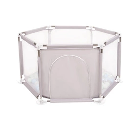 Sześciokąt składany KS-100X z piłeczkami 6cm Zabawka kojec, szary: perła-szary-transparent-babyblue-mięta