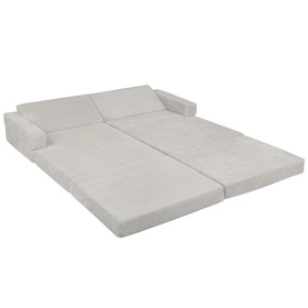 KiddyMoon Kanapa KKM-1400 Mebel piankowy, jasnoszary