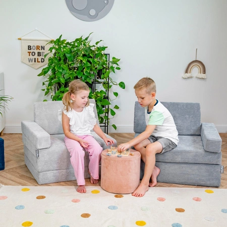 KiddyMoon Fotel KFM-700 Mebel piankowy, szary ciemny