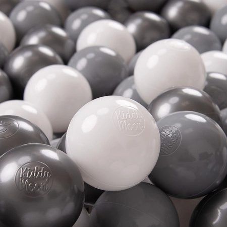 KiddyMoon Plastikowe piłeczki 7cm Zabawka zestaw kulek, biały