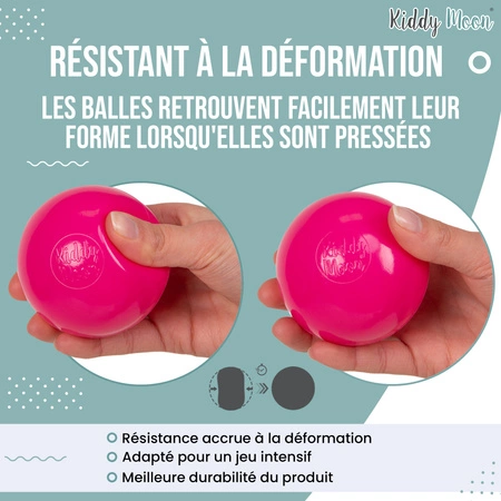 KiddyMoon Plastikowe piłeczki 7cm Zabawka zestaw kulek, żółty-zielony-niebieski-czerwony-pomarańcz