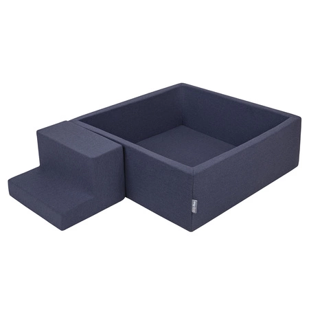 KiddyMoon Piankowy plac zabaw PPZP-KW30D-122 z piłeczkami Zabawka plac zabaw, granatowy: babyblue-niebieski-perła