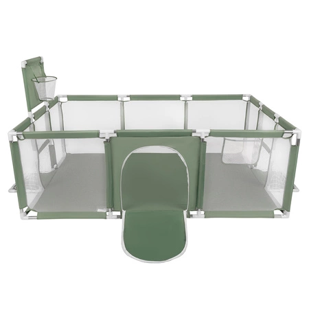 Boisko BO-100X z piłeczkami 6cm Zabawka kojec, zielony: turkus-niebieski-żółty-transparent