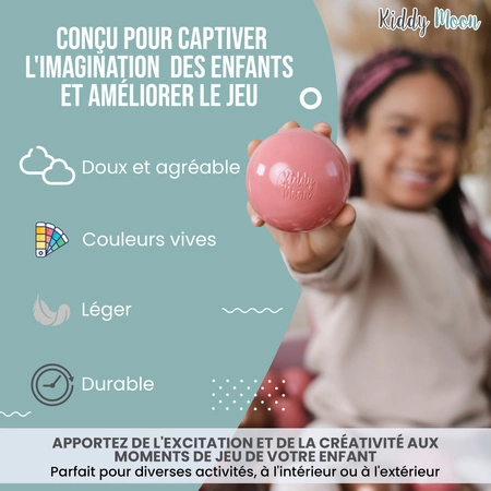 KiddyMoon Plastikowe piłeczki 7cm Zabawka zestaw kulek, jasny zielony-pomarańcz-turkus-niebieski-babyblue-żółty