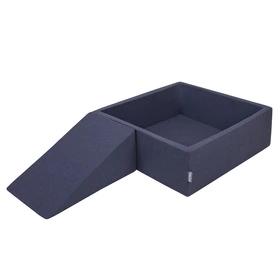 KiddyMoon Piankowy plac zabaw PPZP-KW30D-112 z piłeczkami Zabawka plac zabaw, granatowy: babyblue-niebieski-perła