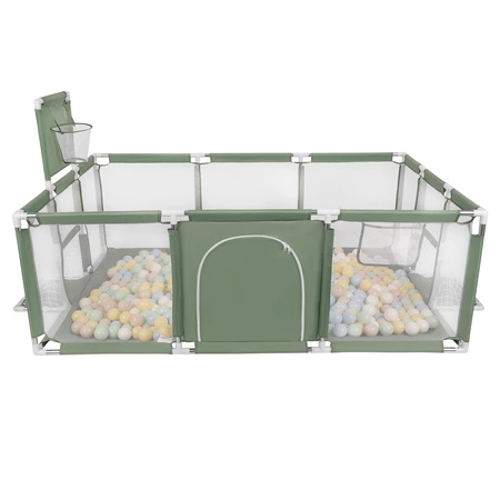Boisko BO-100X z piłeczkami 6cm Zabawka kojec, zielony: pastelowy beż-pastelowy niebieski-pastelowy żółty-mięta