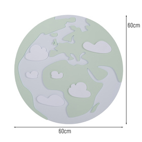 KiddyMoon Relief 3D BR-005 Earth Akcesoria dekoracje, ziemia: zielony/szary