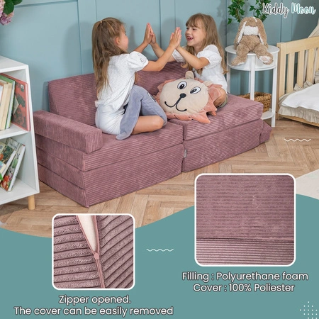 KiddyMoon Kanapa KKM-1400 Mebel piankowy, ciemnoszary