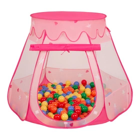  Namiot zamek NZ-100X z piłeczkami 6cm Zabawka namiot dla dzieci, różowy: żółty-zielony-niebieski-czerwony-pomarańcz