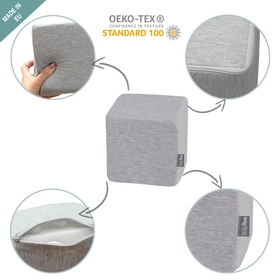 KiddyMoon Miękkie klocki 14cm Zabawka klocki z pianki, sześciany: jasnoszary-ciemnoszary