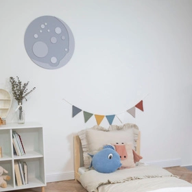 KiddyMoon Relief 3D BR-004 FullMoon Akcesoria dekoracje, księżyc: szary