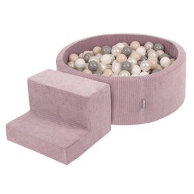 KiddyMoon Piankowy plac zabaw STRIPES PPZP-OK30VS-122 z piłeczkami Zabawka plac zabaw, fioletowy: pastelowy beż-biały-perła-szary