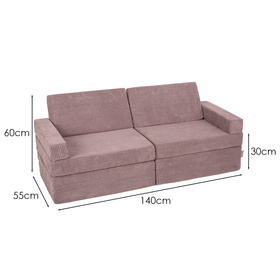 KiddyMoon Kanapa KKM-1400 Mebel piankowy, fioletowy