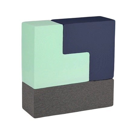 KiddyMoon Piankowe kształty do zabawy Zabawka klocki z pianki, jasnoszary-ciemnoszary-granatowy-miętowy