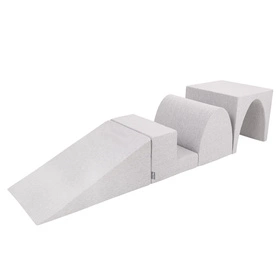 KiddyMoon Piankowy plac zabaw PPZP-OK30D-125 z piłeczkami Zabawka plac zabaw, jasnoszary: biały-szary-mięta