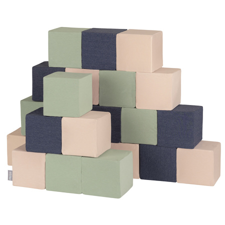 KiddyMoon Miękkie klocki 14cm Zabawka klocki z pianki, granatowy