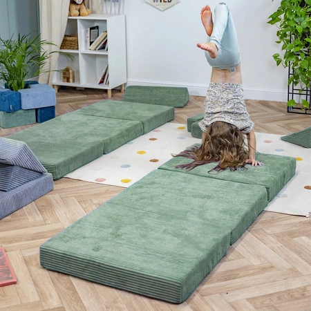 KiddyMoon MATERAC z poduszką KMMP-1650 Mebel piankowy, zielony