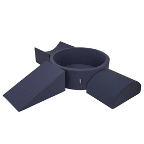 KiddyMoon Piankowy plac zabaw PPZP-OK30D-114 z piłeczkami Zabawka plac zabaw, granatowy: perła-szary-transparent-babyblue-mięta