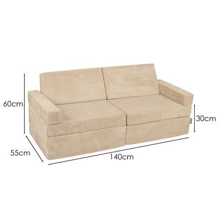 KiddyMoon Kanapa KKM-1400 Mebel piankowy, beżowy