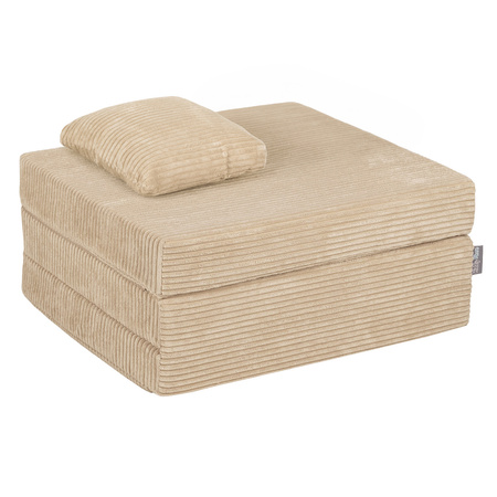 KiddyMoon MATERAC z poduszką KMMP-1650 Mebel piankowy, beżowy