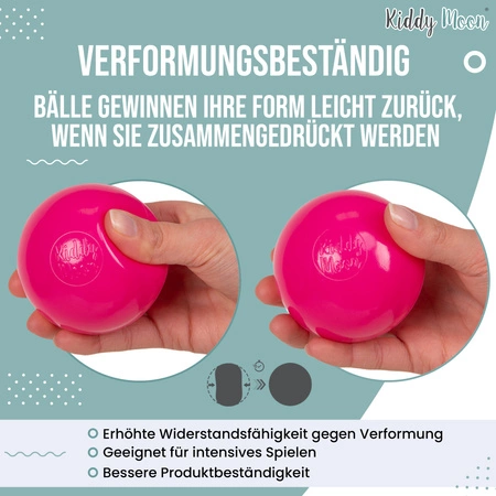 KiddyMoon Plastikowe piłeczki 7cm Zabawka zestaw kulek, zielonoszary-pastelowy żółty-brązowy-biały