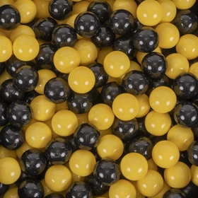KiddyMoon Plastikowe piłeczki 7cm Zabawka zestaw kulek, czarny-żółty