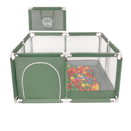 Boisko KK-100X z piłeczkami 6cm Zabawka kojec, zielony: żółty-zielony-niebieski-czerwony-pomarańcz