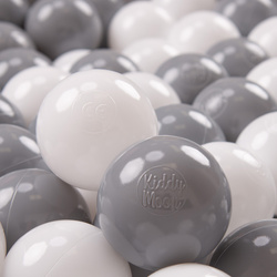 KiddyMoon Plastikowe piłeczki 7cm Zabawka zestaw kulek, biały