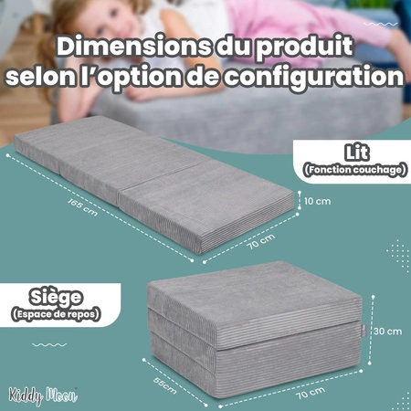 KiddyMoon MATERAC z poduszką KMMP-1650 Mebel piankowy, fioletowy