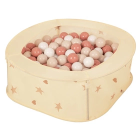  Kojec rozkładany NK-200X z piłeczkami 7cm Zabawka kojec, jasny beż: pastelowy beż-łososiowy-biały